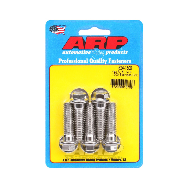 Șuruburi și piulițe universale ARP 7/16-14 – Șuruburi hexagonale din oțel inoxidabil x5 - ARP-624-1500 - 624-1500 - 3666618192390